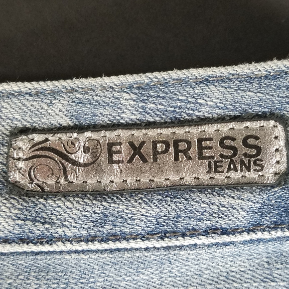 Short Express Jeans Boyfriend Blue Size 12 - Picture 3 of 8